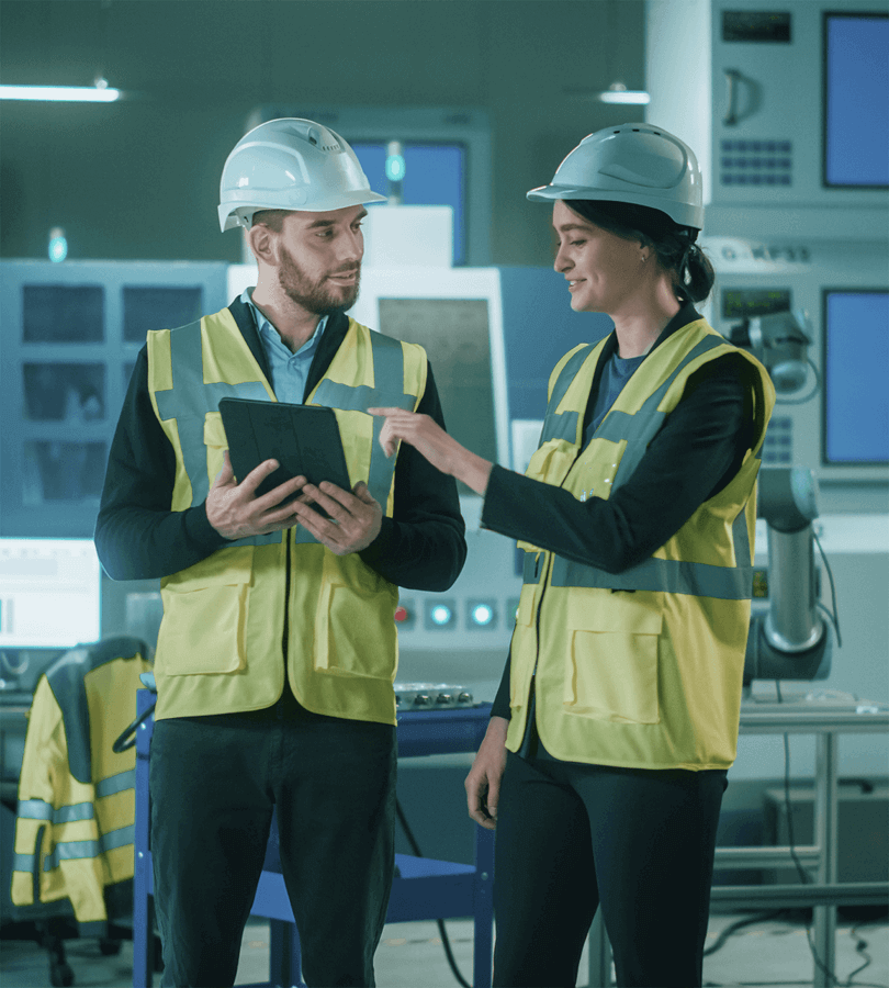 Data team monitoring quality in manufacturing workflows